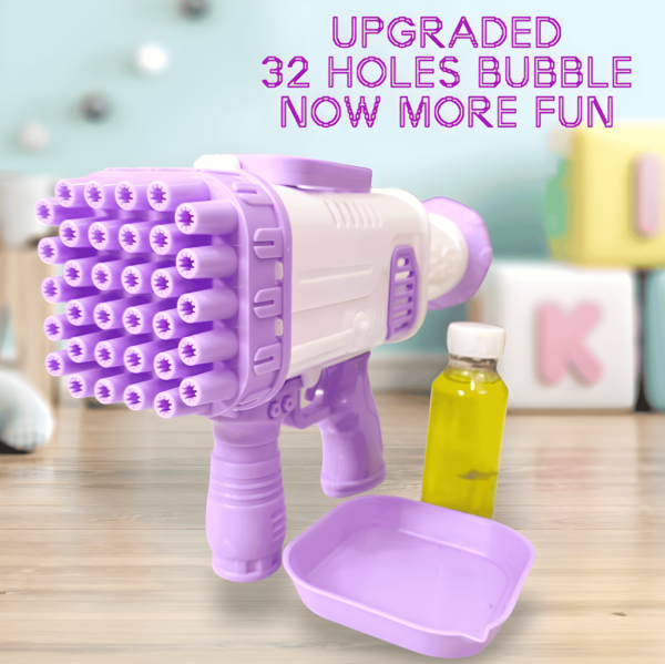32 Holes Bubble Gun Machine Toy for Kids with Bubble Solution Indoor and Outdoor Toddlers Bubble Launcher Machine - Image 2