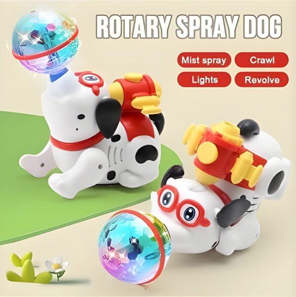 Interactive Crawling Dancing Dog Kids Toy with 360 Degree Rotating Fine Mist Spray Effect Music & Lights - Image 4