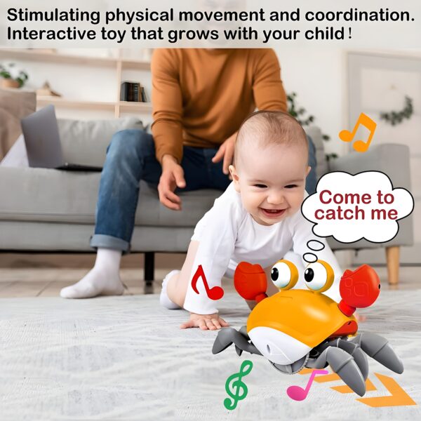 Baby Musical Electric Crab Toy Rechargeable Interactive Sensory Dancing Walking with Music & Lights - Image 5