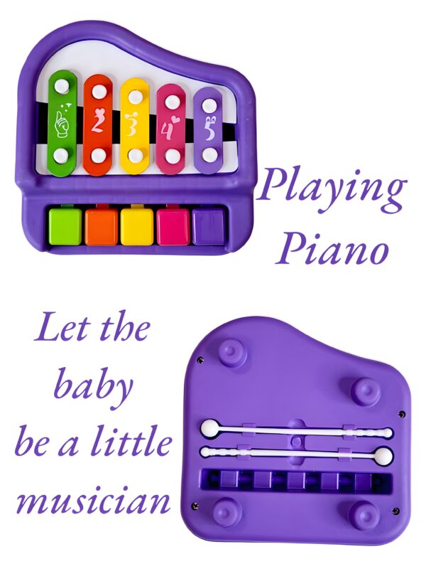 2 in 1 Multicolored Keyboard Mini Piano & Xylophone Educational Musical Learning Instruments Kids Toy - Image 2