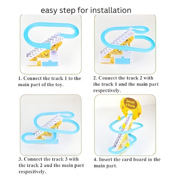Small Duck Slide Toy Automatic Stair-Climbing Ducklings Race Track Set Little Lovely Duck Slide Escalator Toy with Lights and Music - Image 5