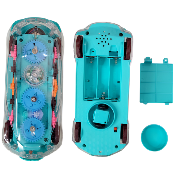 Gear Concept Transparent Racing Car Toy for Kids  360 Degree Rotating Concept Racing Vehicle with 3D Flashing LED Lights and Music - Image 2
