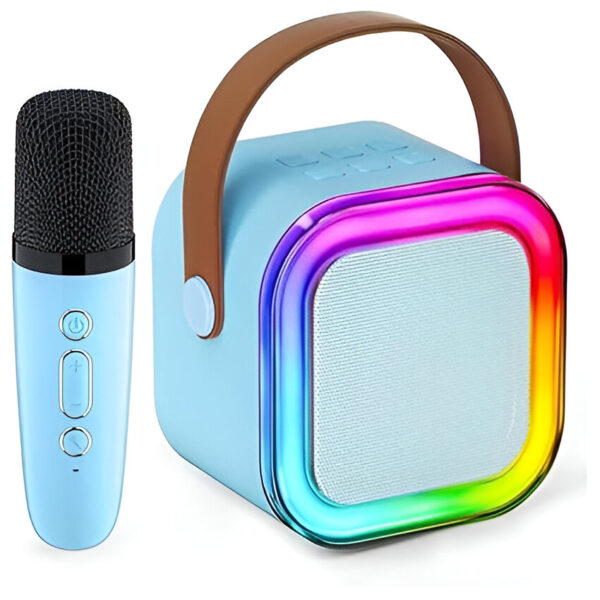 Mini Karaoke Colorful Sound System Portable Bluetooth Wireless Speaker With Wireless Mic Music Toys - Image 4