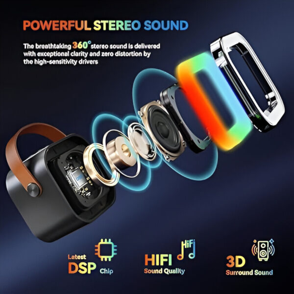 Mini Karaoke Colorful Sound System Portable Bluetooth Wireless Speaker With Wireless Mic Music Toys - Image 2